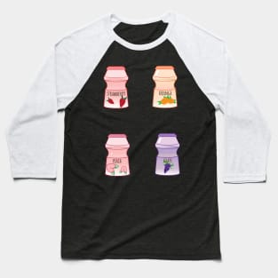 Cute strawberry orange peach grape yoghurt drinks Baseball T-Shirt